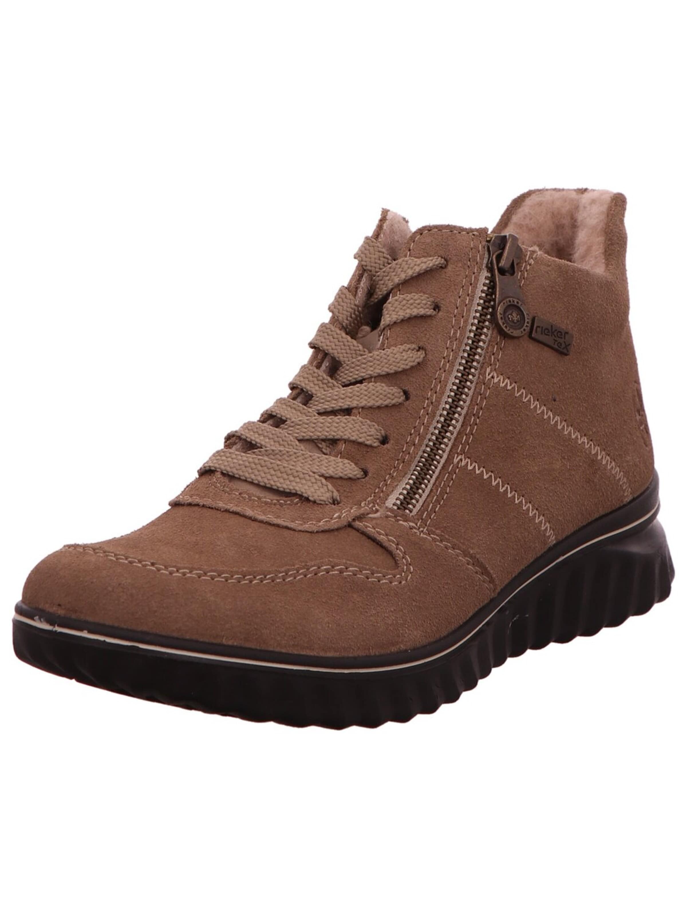 Rieker Boots 'Stiefel Damen 59041-64 Leder-Mix in taupe' in Bruin: voorkant