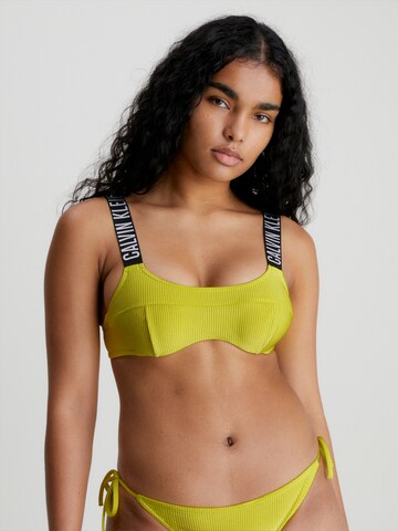 Calvin Klein Swimwear Bralette Bikini Top 'Intense Power' in Yellow: front