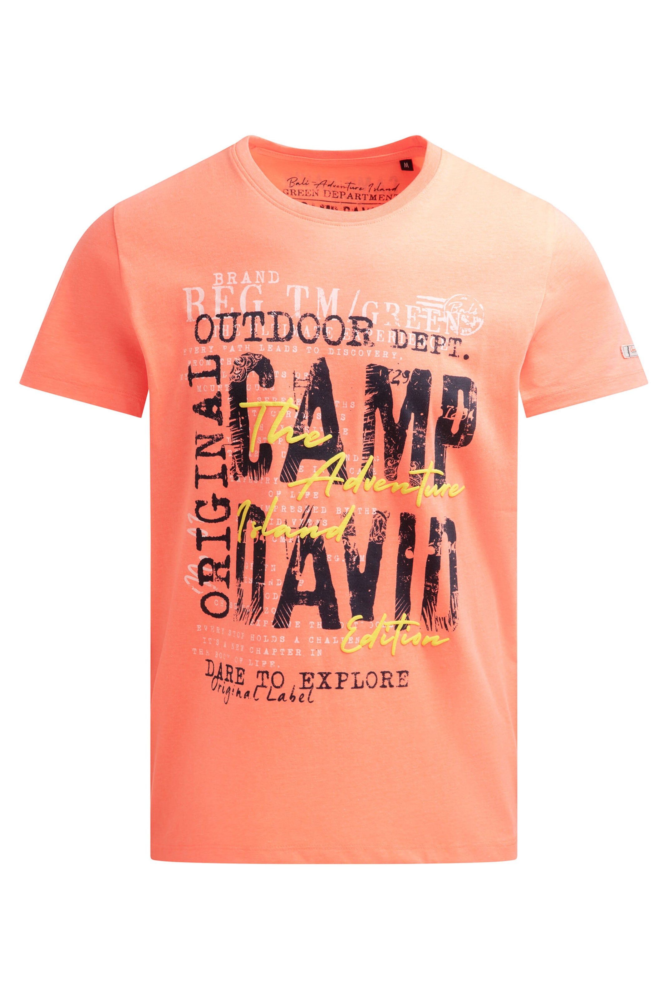 CAMP DAVID T-Shirt Rundhals mit Logo Prints in Rot: Vorderseite