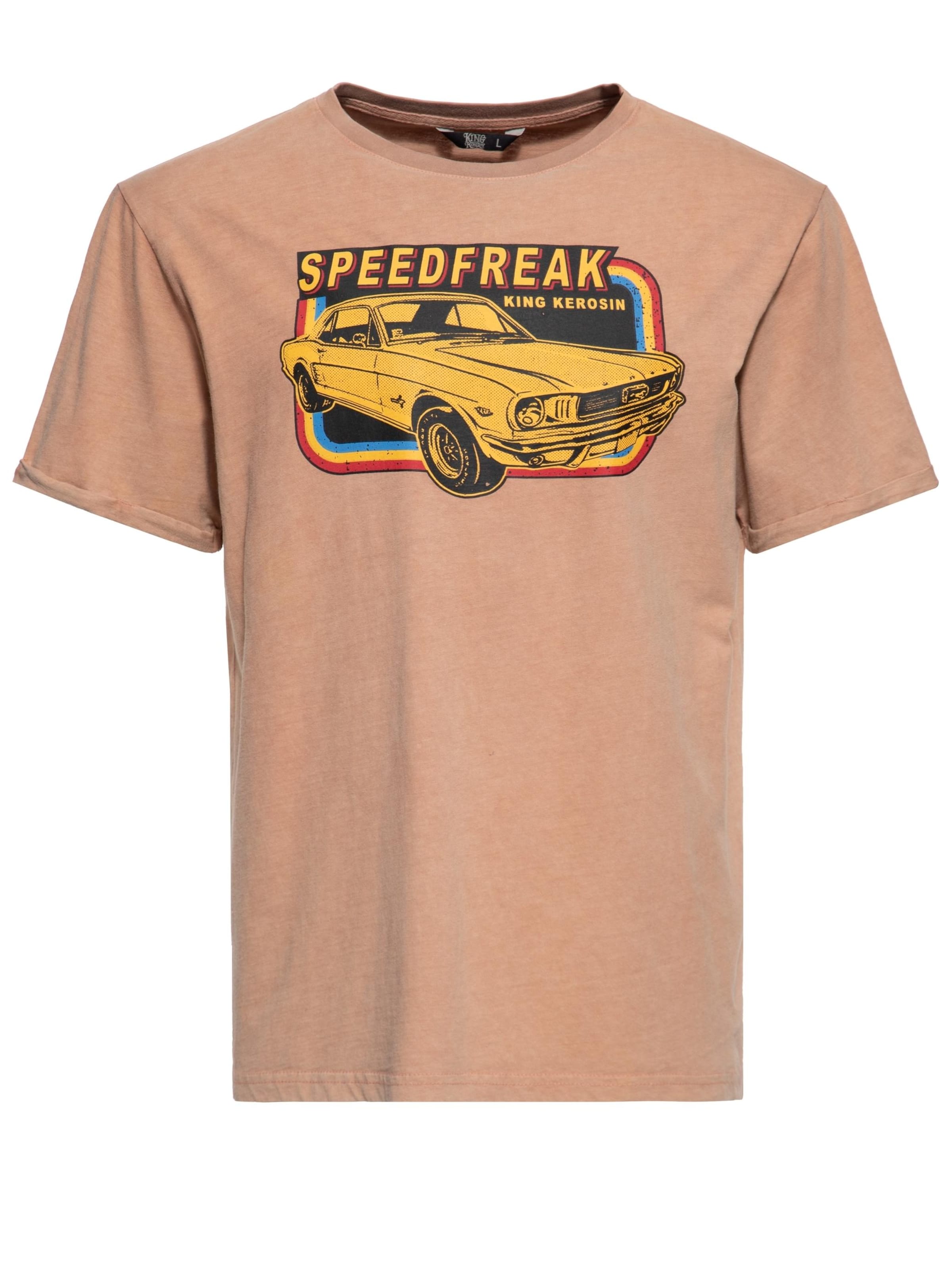 King Kerosin Shirt 'Speedfreak' in Brown: front