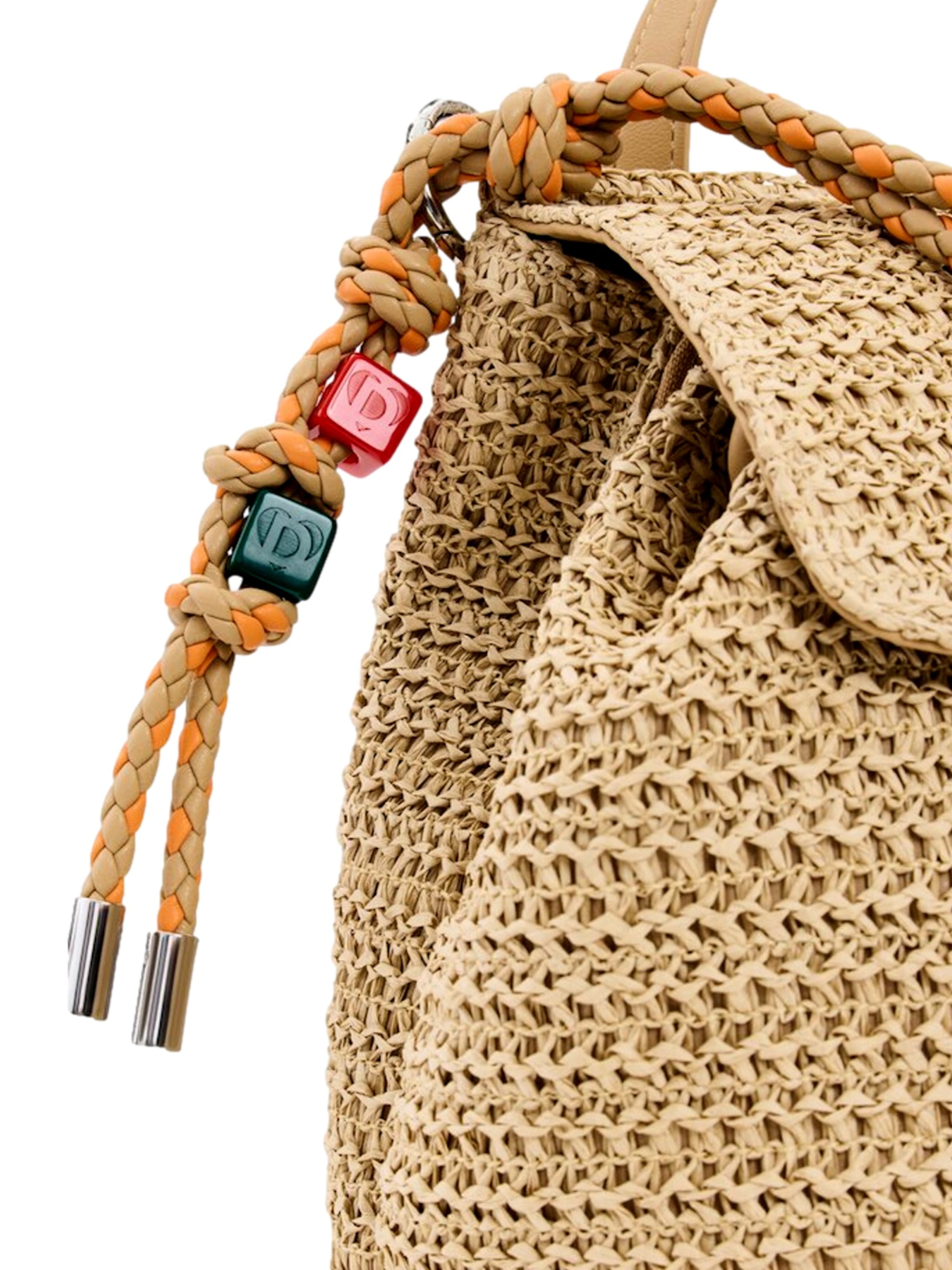 Sac à dos 'Half Logo Raffia' Desigual en bleu