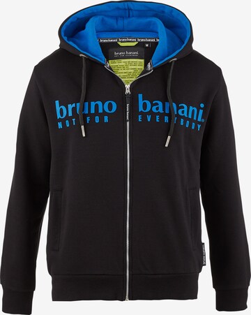 BRUNO BANANI Zip-Up Hoodie 'Benjamin' in Black: front