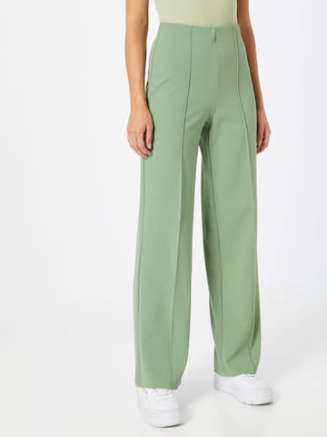VERO MODA Wide leg Trousers with creases 'BECKY' in Green: front