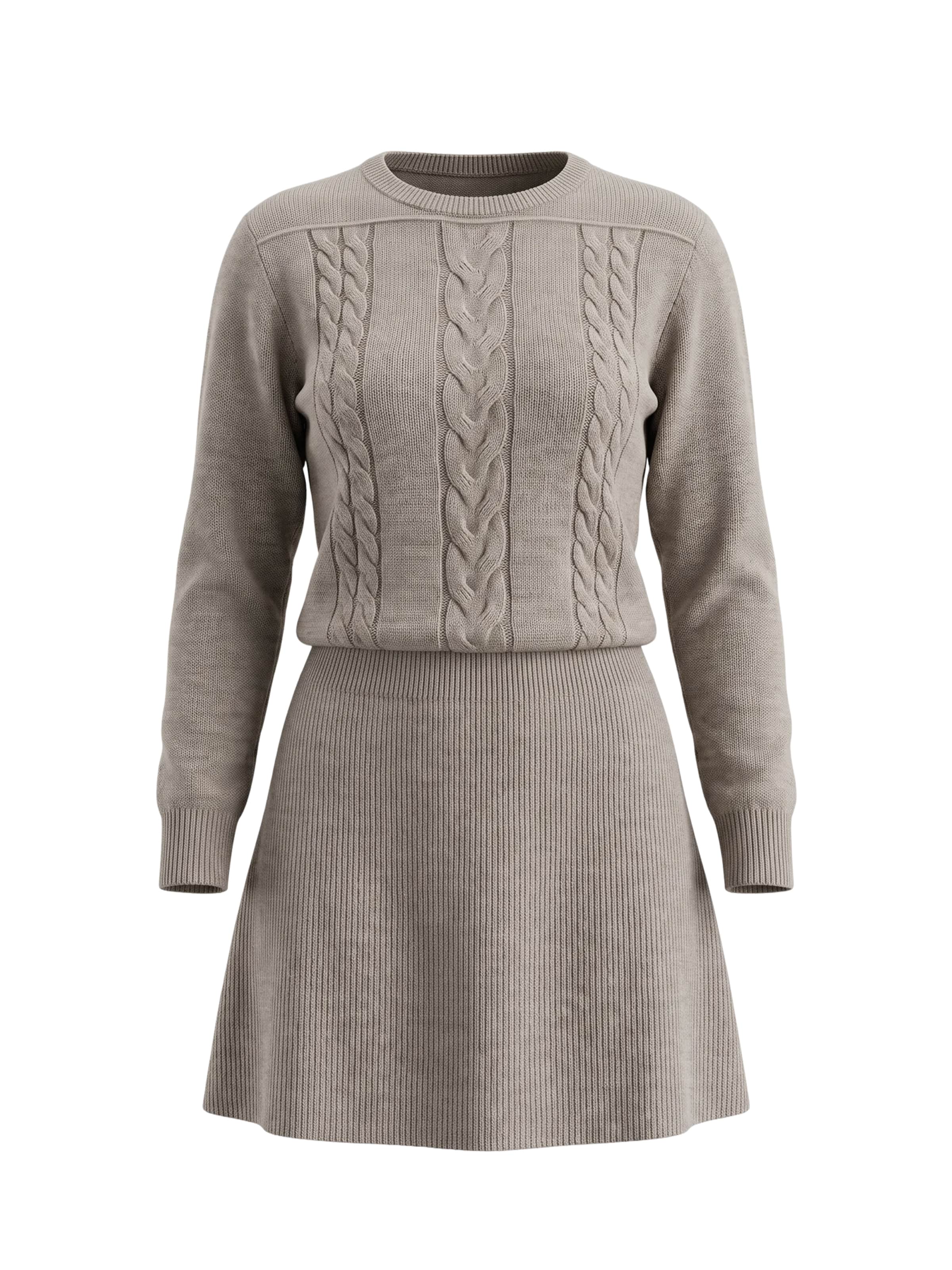 Imily Bela - Vestido de punto en beige: frente