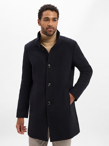 Finshley & Harding Between-Seasons Coat in Blue: front