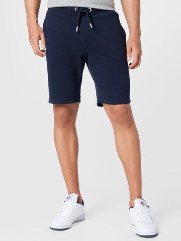 Superdry Regular Pants in Blue: front