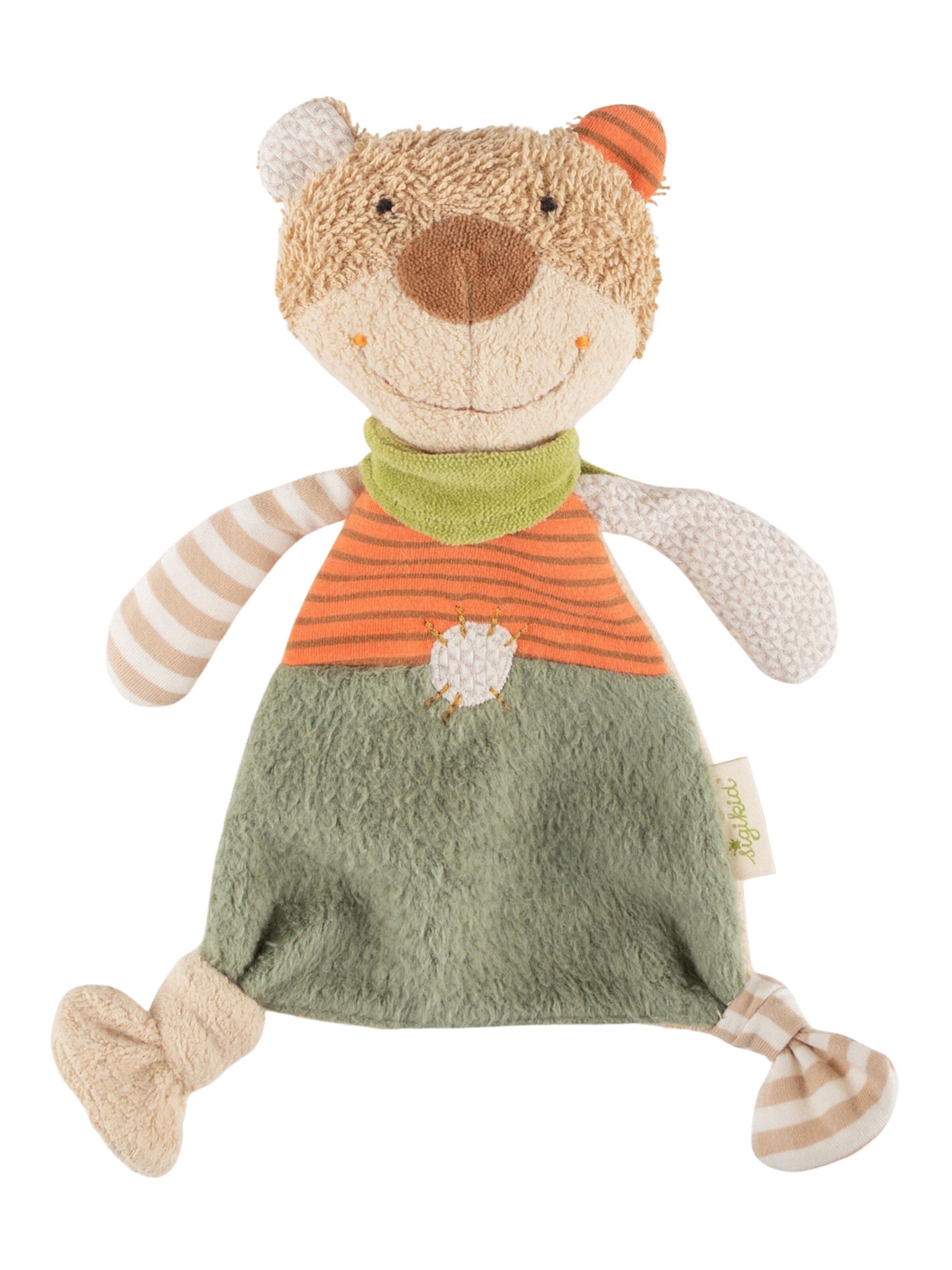 SIGIKID Kuscheltiere 'Schnuffeltuch Natural Stripes Green Collection'‌‌ in Orange: Vorderseite