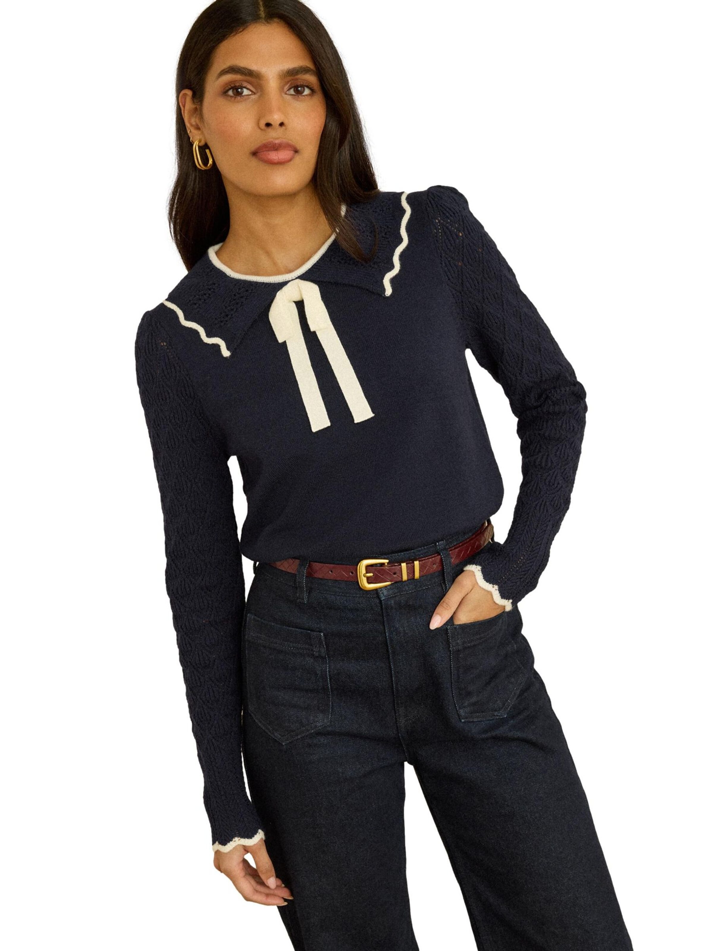 love & roses - Jersey en azul: frente