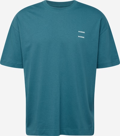 Samsøe Samsøe T-Shirt 'JOEL' en pétrole / blanc, Vue avec produit