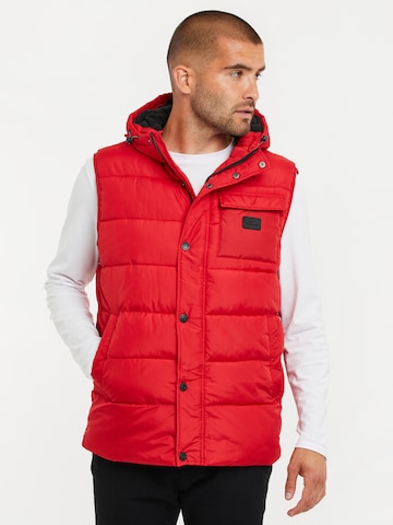 Threadbare Bodywarmer 'Ritcher' in Rood: voorkant