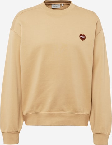 Sweat-shirt Carhartt WIP en marron : devant