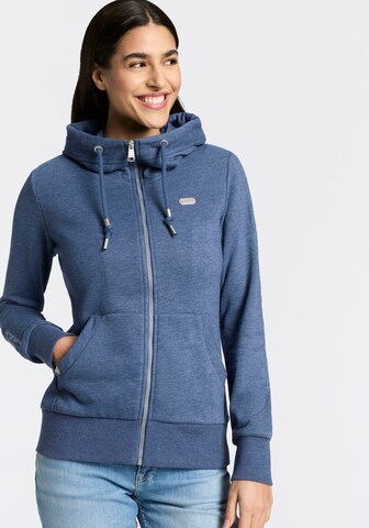Ragwear Zip-Up Hoodie in Blue: front