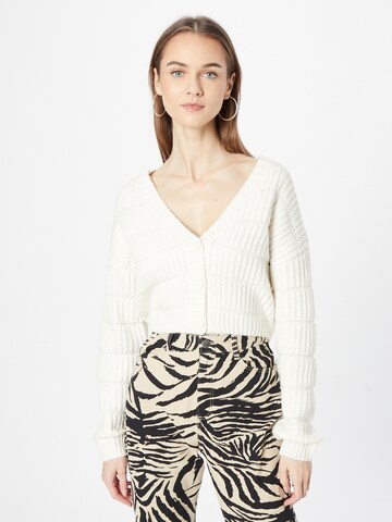 Tally Weijl Knit cardigan in White: front