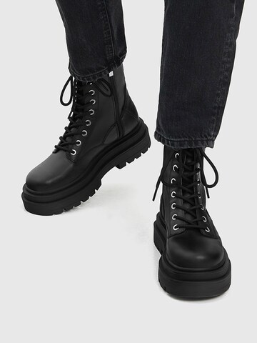 Pull&Bear Lace-Up Ankle Boots in Black