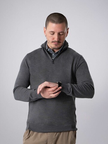 PANTONECLO Trui 'Pantoneclo Men’s Mock Sweater' in Grijs