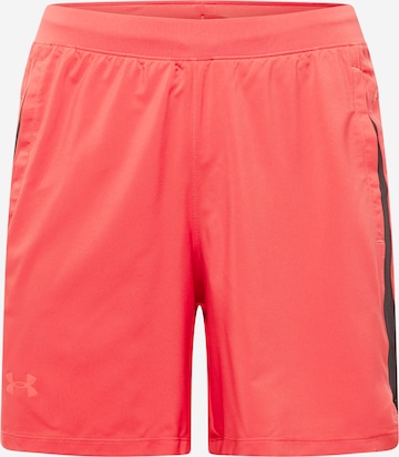 UNDER ARMOUR Workout Pants 'Launch' in Red: front