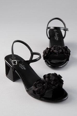 Aniston T-Bar Sandals in Black