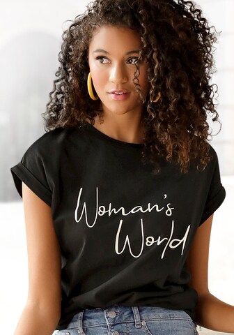 LASCANA T-Shirt in Schwarz: Vorderseite
