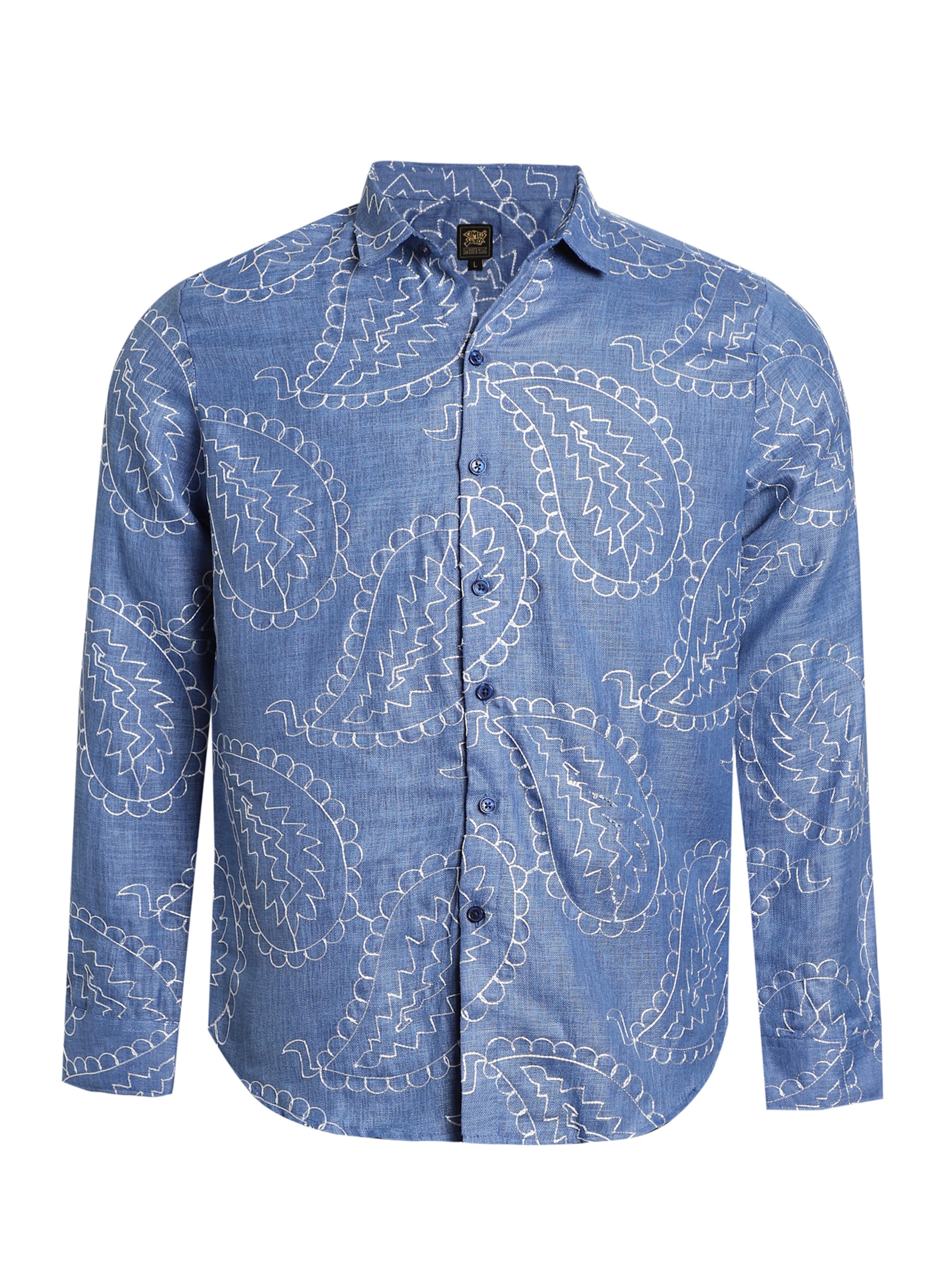 Coupe regular Chemise 'Zelma' Campus Sutra en bleu : devant