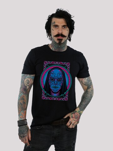 F4NT4STIC T-Shirt 'Harry Potter Neon Death Eater Mask' in Schwarz: Vorderseite