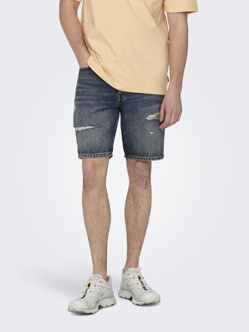 Only & Sons Regular Jeans in Blauw: voorkant