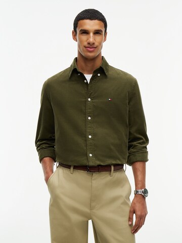 TOMMY HILFIGER Regular fit Overhemd in Groen: voorkant