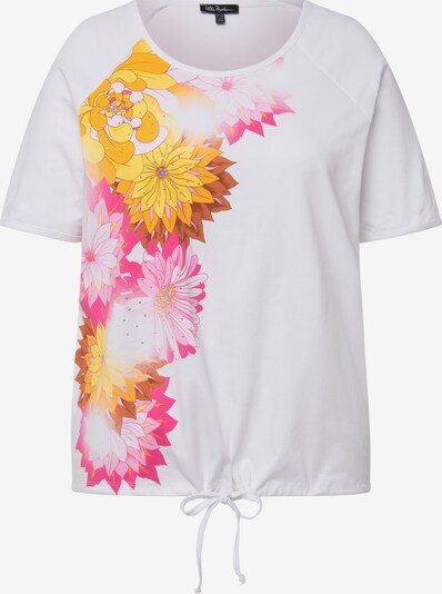 Ulla Popken T-shirt oversize en jaune / rose / blanc, Vue avec produit