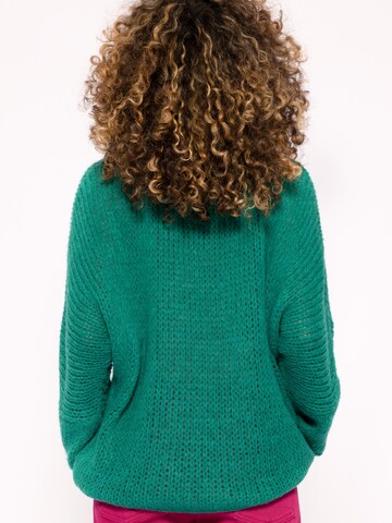 SASSYCLASSY Širok pulover | zelena barva