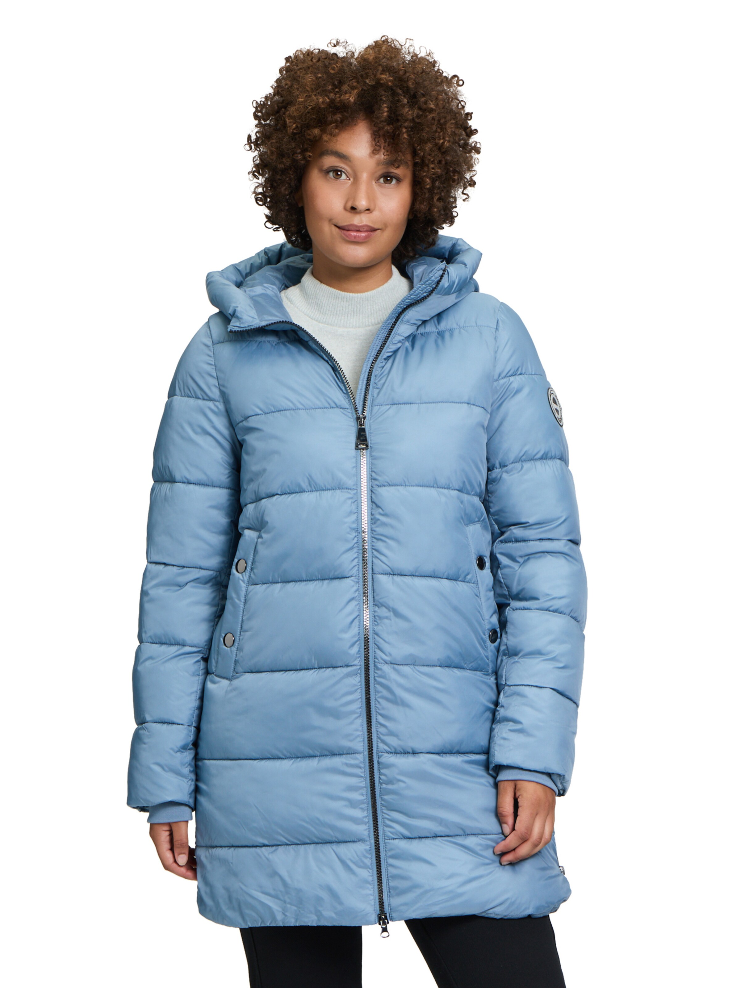 Cartoon Winterjas in Blauw: voorkant