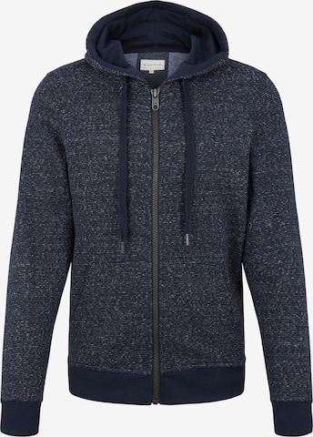 TOM TAILOR Zip-Up Hoodie in Blue: front