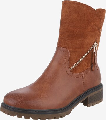 Ital-Design Stiefelette in Braun: Vorderseite