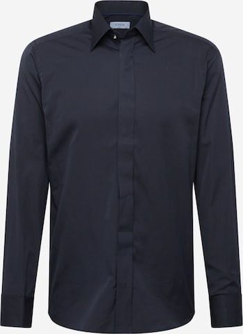 ETON Slim fit Button Up Shirt in Black: front