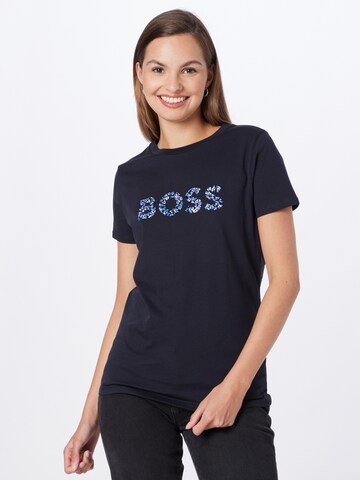 Tricou 'Elogo' de la BOSS Orange pe albastru: față