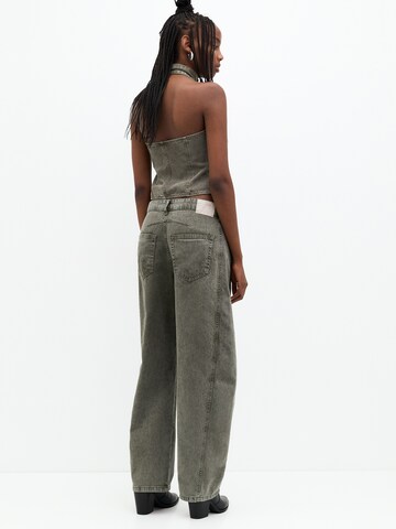 Pull&Bear Zúžený Džíny – zelená
