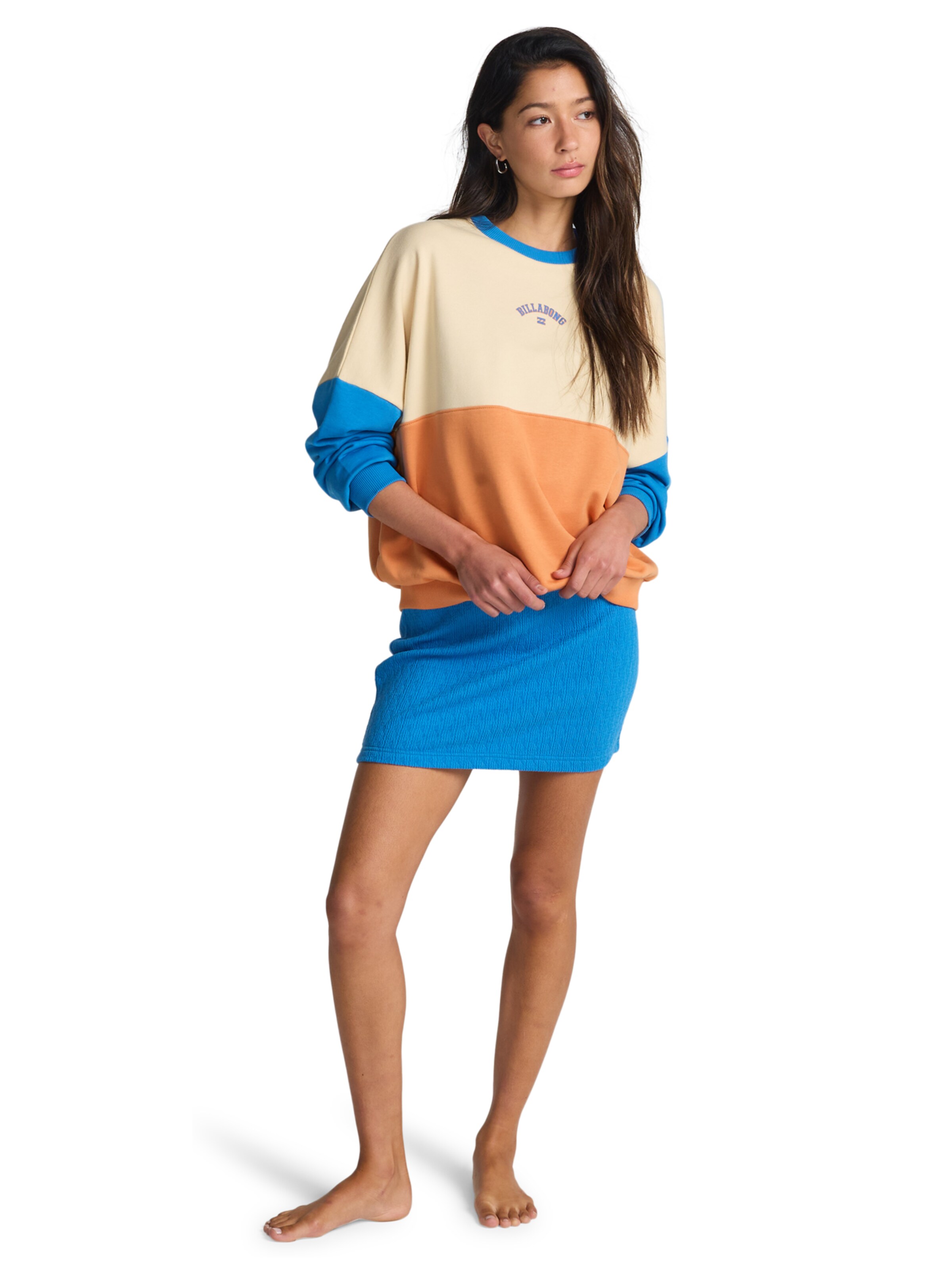 BILLABONG Sweatshirt 'Jump Around Block' in Beige