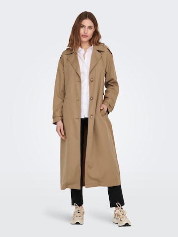 ONLY Between-Seasons Coat 'Line' in Brown: front