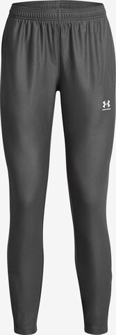 UNDER ARMOUR Slim fit Workout Pants 'Challenger' in Grey: front