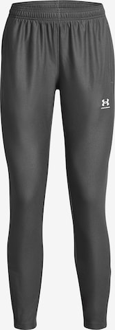 UNDER ARMOUR Slim fit Workout Pants 'Challenger' in Grey: front