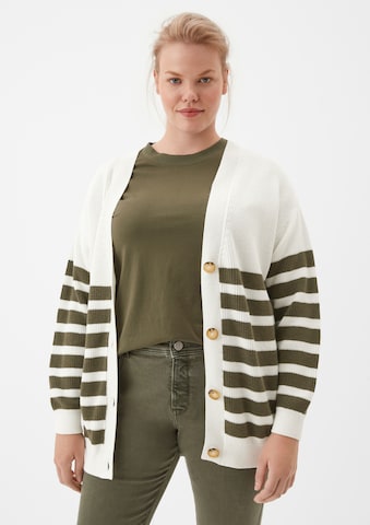 TRIANGLE Knit Cardigan in Beige: front