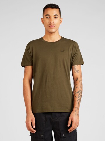 T-Shirt HOLLISTER en vert : devant