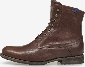 Floris van Bommel Lace-Up Boots 'Ferri 01' in Brown: front