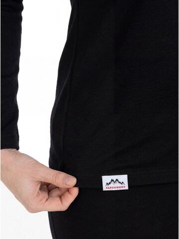 Alpenwert Shirt 'Longsleeve Damen Merino' in Black