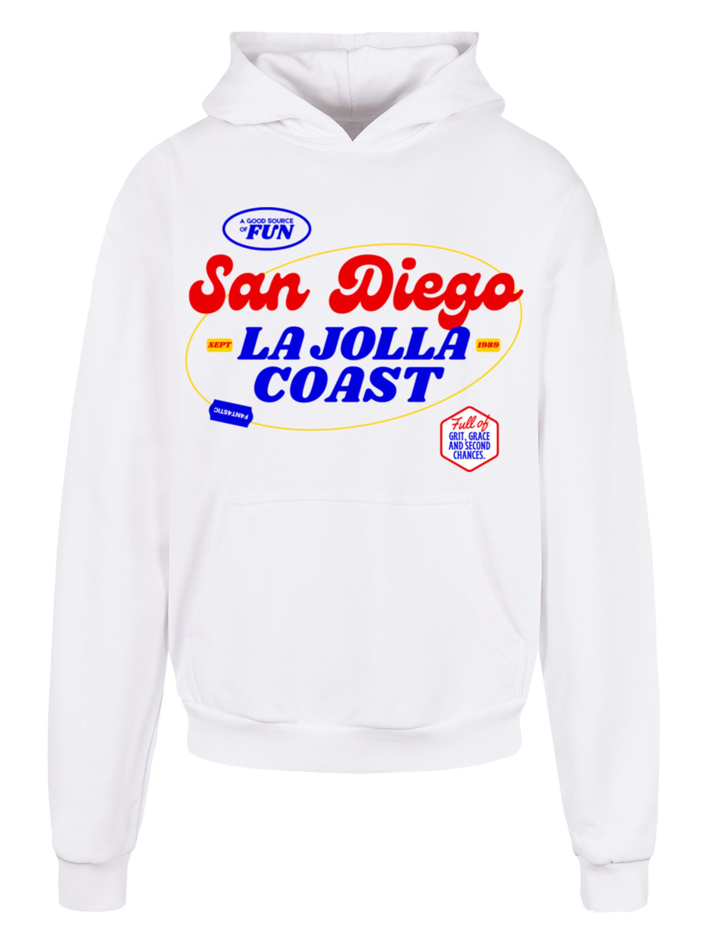 F4NT4STIC Sweatshirt 'San Diego' in Wit: voorkant