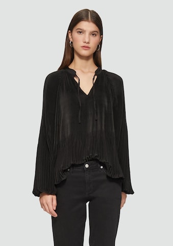QS Bluse in Schwarz: Vorderseite
