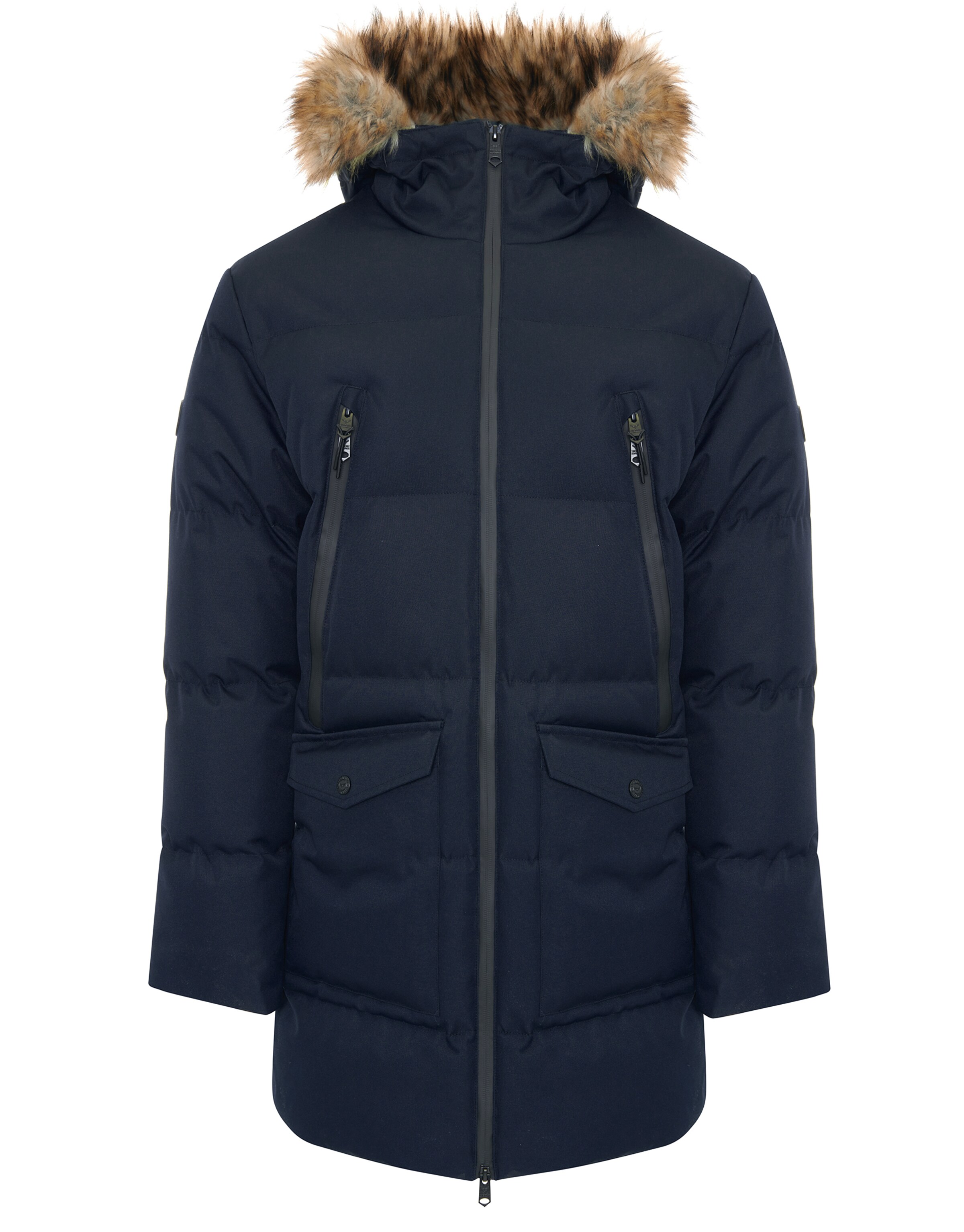 Threadbare Winter Jacket 'Renfield' in Blue: front