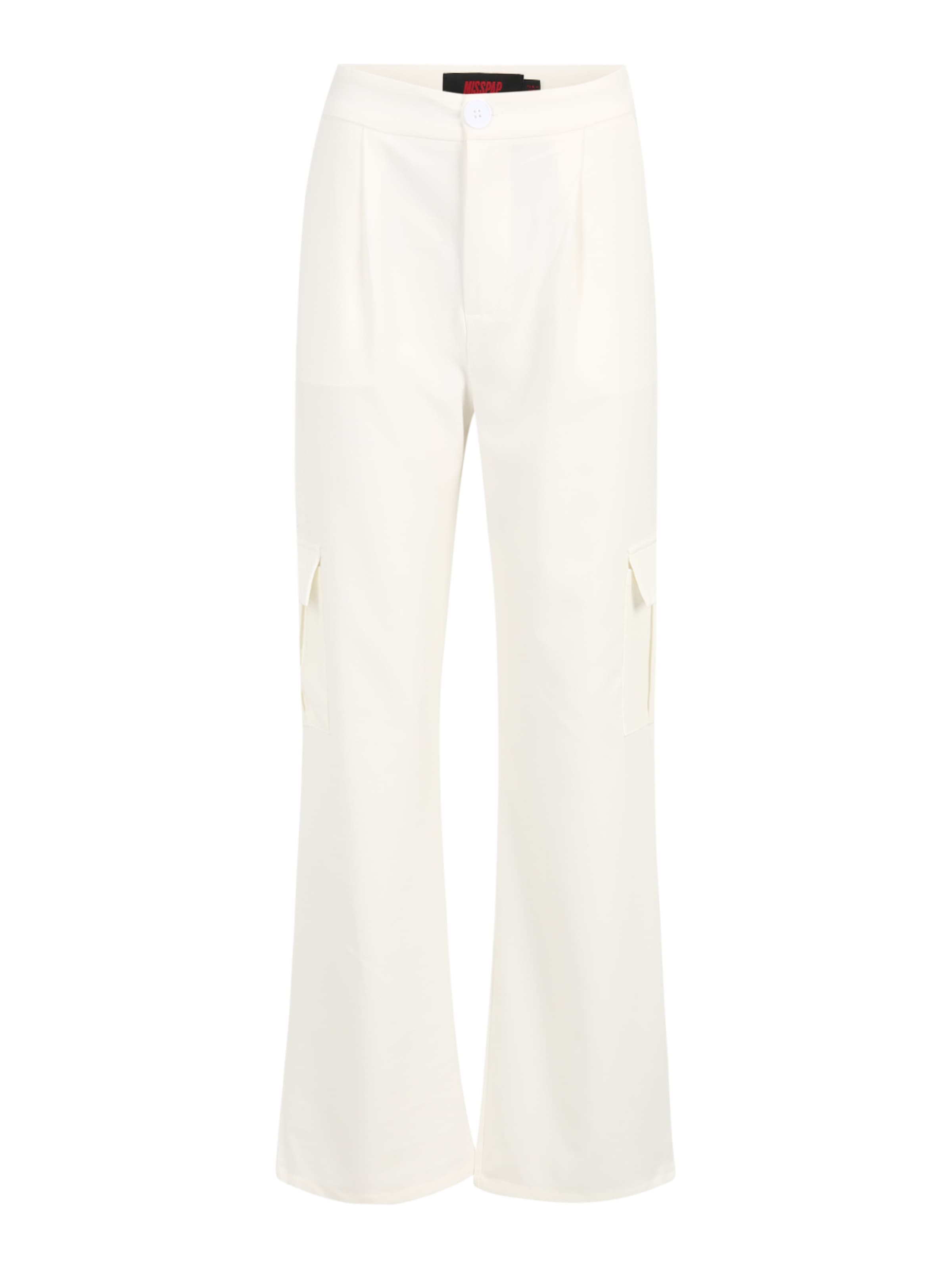 Misspap - Bootcut Calças com pregas em branco: frente