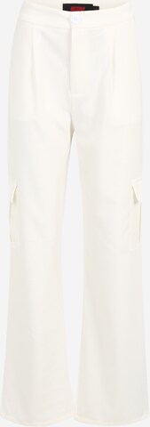 Misspap Boot cut Pleat-Front Pants in White: front