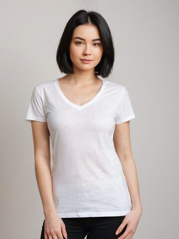 Maglietta 'Leafletic Women’s Short Sleeve V-Neck T-Shirt' di LEAFLETIC in bianco