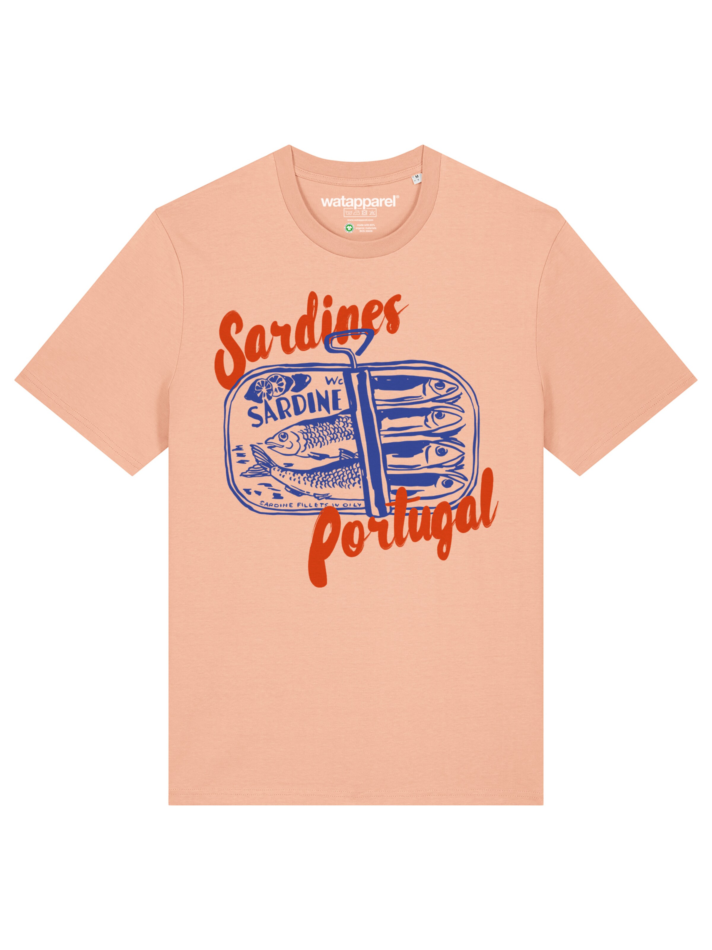 Maglietta 'Sardines Portugal' di Watapparel in arancione: frontale