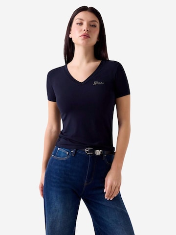 Maglietta 'NEW SS VN MINI LOGO W6YI13 K3853' di GUESS in blu: frontale